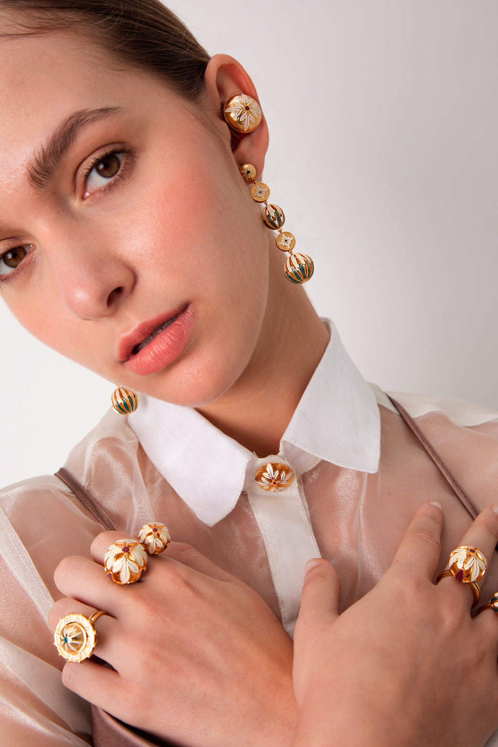 Flower Bud Rosemary 16mm Ring Yerbatero Collection